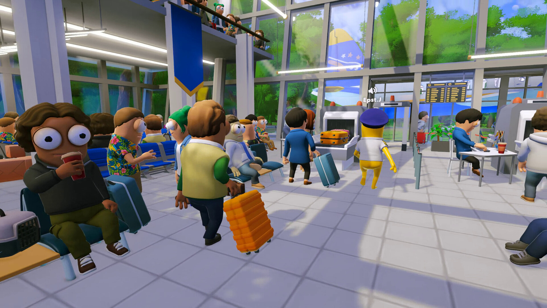 Voyageurs attendant dans le terminal de l’aéroport